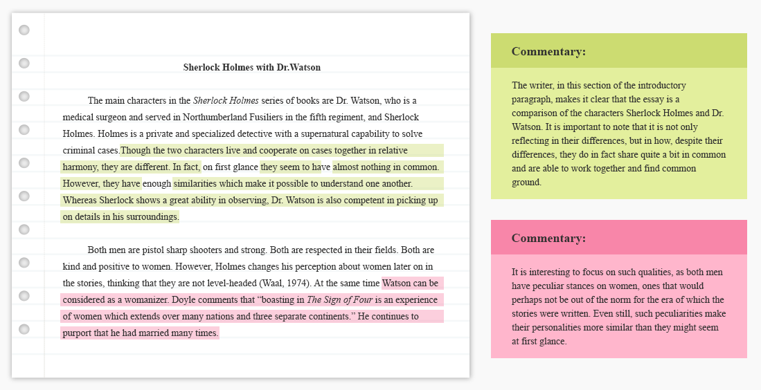 an example of comparison and contrast essay