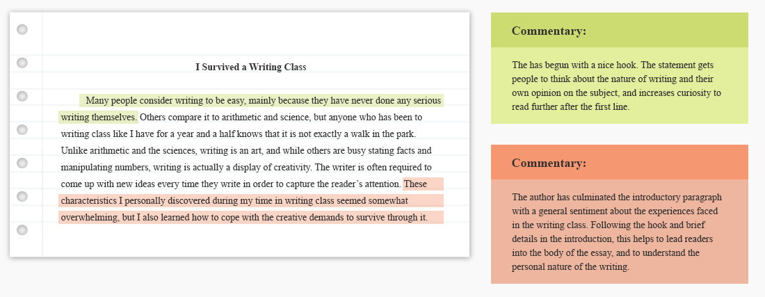 examples of a thesis statement for a reflective essay