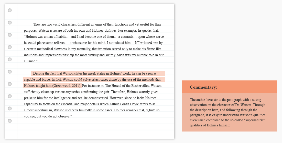 contrast essay layout