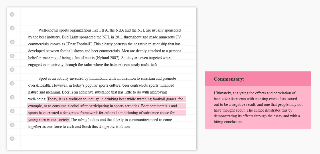 example of evaluation argument essay