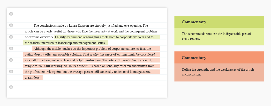 how to write an article review conclusion