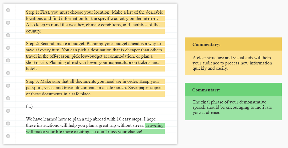 How To Write A Demonstrative Speech