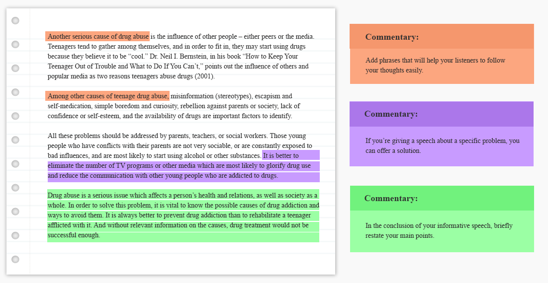 specific purpose and thesis statements for informative speeches